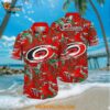 Carolina Hurricanes Hawaiian Shirt Tropical Leaf Pattern Summer Hawaiian Shirt