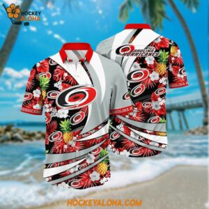 Carolina Hurricanes Hawaiian Shirt With Tropical Pineapple Summer Hawaiian Shirt