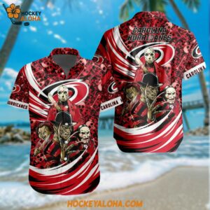 Carolina Hurricanes Special Movies Character Halloween Design Hawaiian Button Shirt