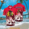 Chicago Blackhawks Hawaiian Shirt Tropical Flamingo Pattern Summer Hawaiian Shirt