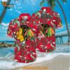 Chicago Blackhawks Hawaiian Shirt Tropical Leaf Pattern Summer Hawaiian Shirt