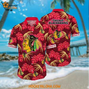 Chicago Blackhawks Hawaiian Shirt Tropical Motifs Summer Hawaiian Shirt