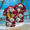 Chicago Blackhawks Hawaiian Shirt Tropical Rose Pattern Summer Hawaiian Shirt
