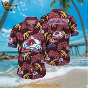 Colorado Avalanche Hawaiian Shirt Tropical Motifs Summer Hawaiian Shirt