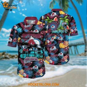 Colorado Avalanche Hawaiian Shirt With Tropical Fruits Summer Hawaiian Shirt
