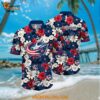 Columbus Blue Jackets Hawaiian Shirt Tropical Begonia Flower Pattern Summer Hawaiian Shirt