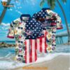 Columbus Blue Jackets Hawaiian Shirt Tropical Hat And Glasses Pattern Summer Hawaiian Shirt