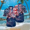 Columbus Blue Jackets Hawaiian Shirt With American Independence Day Pattern Summer Hawaiian Shirt