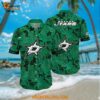 Dallas Stars Hawaiian Shirt Tropical Leaf Pattern Summer Hawaiian Shirt