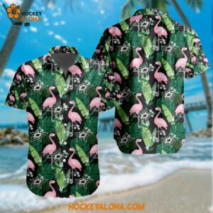 Dallas Stars Special Flamingo Hawaiian Design Button Shirt