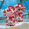 Detroit Red Wings Hawaiian Shirt Tropical Begonia Flower Pattern Summer Hawaiian Shirt