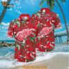 Detroit Red Wings Hawaiian Shirt Tropical Leaf Pattern Summer Hawaiian Shirt