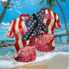 Detroit Red Wings Hawaiian Shirt With American Flag Pattern Summer Hawaiian Shirt