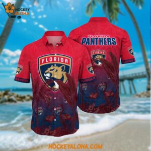 Florida Panthers Hawaiian Shirt Tropical Flamingo Pattern Summer Hawaiian Shirt