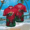 Minnesota Wild Hawaiian Shirt Tropical Forest Motifs Summer Hawaiian Shirt
