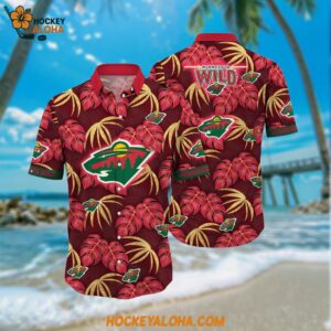 Minnesota Wild Hawaiian Shirt Tropical Motifs Summer Hawaiian Shirt