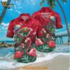 Minnesota Wild Hawaiian Shirt Tropical Parrot And Flamingo Motifs Summer Hawaiian Shirt