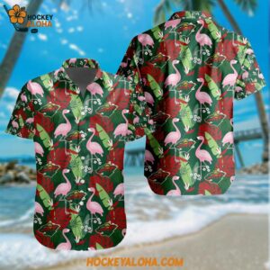 Minnesota Wild Special Flamingo Hawaiian Design Button Shirt