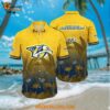 Nashville Predators Hawaiian Shirt Tropical Flamingo Pattern Summer Hawaiian Shirt