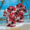 New Jersey Devils Hawaiian Shirt Tropical Begonia Flower Pattern Summer Hawaiian Shirt