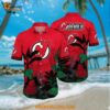New Jersey Devils Hawaiian Shirt Tropical Forest Motifs Summer Hawaiian Shirt