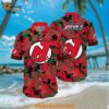New Jersey Devils Hawaiian Shirt Tropical Leaf Pattern Summer Hawaiian Shirt