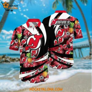 New Jersey Devils Hawaiian Shirt With Tropical Pineapple Summer Hawaiian Shirt