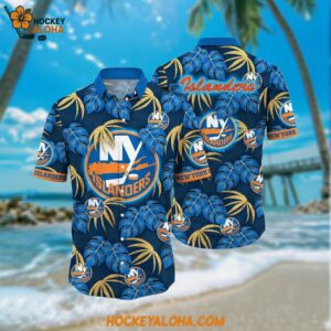 New York Islanders Hawaiian Shirt Tropical Motifs Summer Hawaiian Shirt