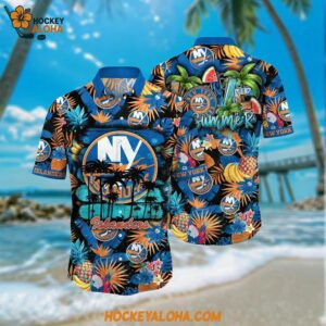 New York Islanders Hawaiian Shirt With Tropical Fruits Summer Hawaiian Shirt