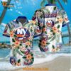 New York Islanders Hockey Tropical Flower Hawaiian Design Button Shirt