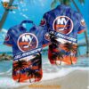 New York Islanders Special Palm Tree Hawaiian Button Shirt