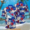 New York Rangers Hawaiian Shirt Tropical Begonia Flower Pattern Summer Hawaiian Shirt