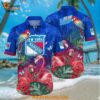 New York Rangers Hawaiian Shirt Tropical Parrot And Flamingo Motifs Summer Hawaiian Shirt