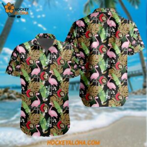 Ottawa Senators Special Flamingo Hawaiian Design Button Shirt