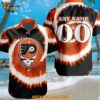 Philadelphia Flyers Grateful Dead Tie Dye Hawaiian Design Button Shirt