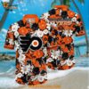 Philadelphia Flyers Hawaiian Shirt Tropical Begonia Flower Pattern Summer Hawaiian Shirt