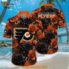 Philadelphia Flyers Hawaiian Shirt Tropical Rose Pattern Summer Hawaiian Shirt