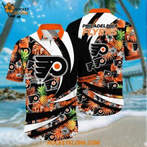 Philadelphia Flyers Hawaiian Shirt With Tropical Pineapple Summer Hawaiian Shirt