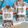 Philadelphia Flyers Special Flower Tropical Design Hawaiian Button Shirt