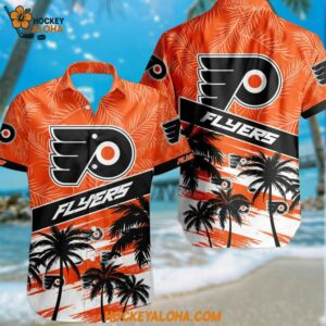Philadelphia Flyers Special Palm Tree Hawaiian Button Shirt