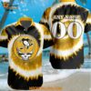 Pittsburgh Penguins Grateful Dead Tie Dye Hawaiian Design Button Shirt