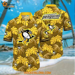 Pittsburgh Penguins Hawaiian Shirt Tropical Motifs Summer Hawaiian Shirt