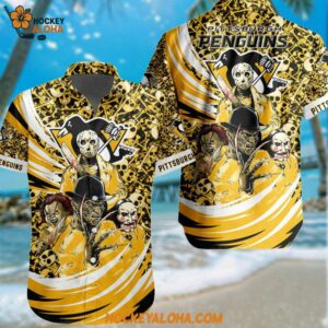 Pittsburgh Penguins Special Movies Character Halloween Design Hawaiian Button Shirt