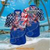 St Louis Blues Hawaiian Shirt With American Independence Day Pattern Summer Hawaiian Shirt