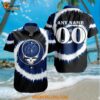 Tampa Bay Lightning Grateful Dead Tie Dye Hawaiian Design Button Shirt