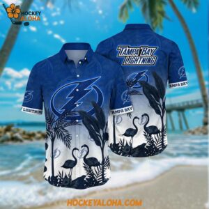 Tampa Bay Lightning Hawaiian Shirt Tropical Flamingo Pattern Summer Hawaiian Shirt