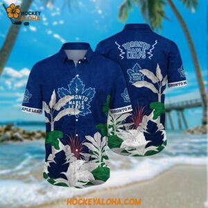 Toronto Maple Leafs Hawaiian Shirt Tropical Forest Motifs Summer Hawaiian Shirt