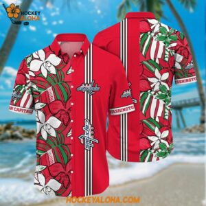 Washington Capitals Hawaiian Shirt Tropical Tropical Forest Floral Pattern Summer Hawaiian Shirt