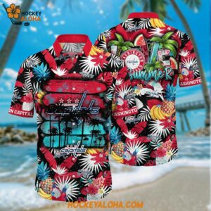 Washington Capitals Hawaiian Shirt With Tropical Fruits Summer Hawaiian Shirt