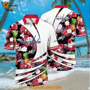 Washington Capitals Hawaiian Shirt With Tropical Pineapple Summer Hawaiian Shirt